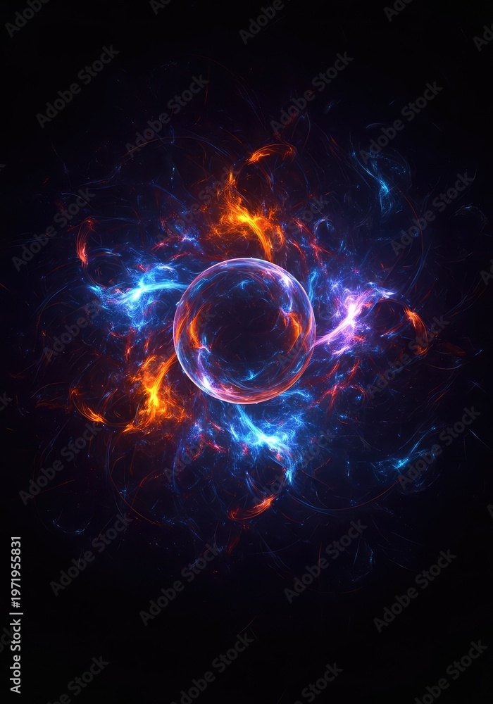 Fototapeta premium Abstract dark cosmic background depicting the invisible forces of gravitational pull and mass distortion in deep space energy fields, pull, technology, abstract