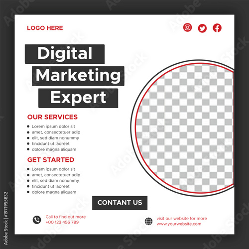 Modern Digital Marketing Agency Social Media Post Design | Creative Business Promotion Banner
