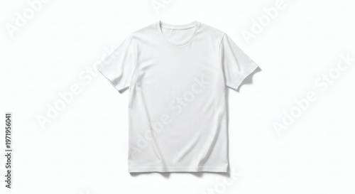 Plain Crew Neck T-Shirt Mockup Flat Lay White Background 8K