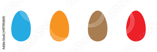 Easter eggs icon set. Set of decorated ester eggs vector. Spring easter black and white egg elements. Vector Illustration . EPS 10 .