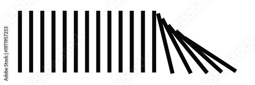 Falling dominoes on white background. domino effect sign. flat style . Vector Illustration . EPS 10 .