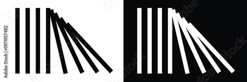 Falling dominoes on white background. domino effect sign. flat style . Vector Illustration . EPS 10 .