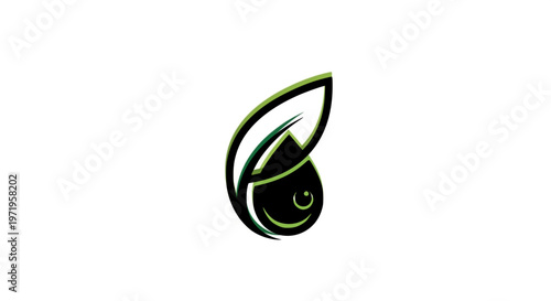 Eco-friendly leaf and water drop logo representing nature and organic products