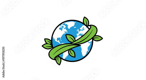 Sustainable Planet Earth embraced by vibrant green foliage, a global symbol of environmental care and nature's renewal