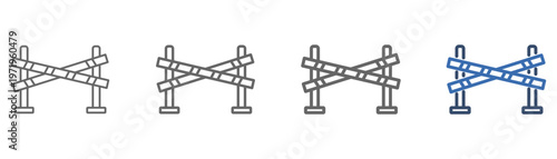 

outline icon set barrier with design no entry