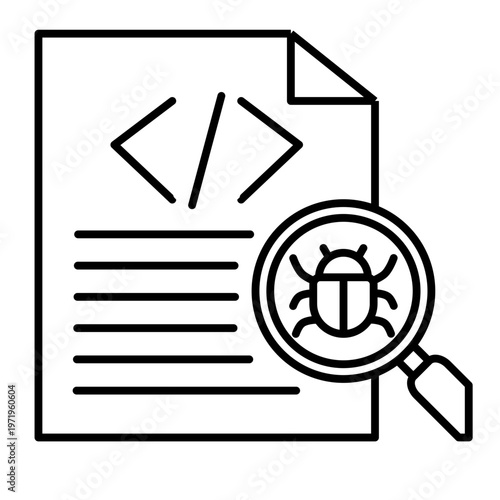 bug hunting line icon with editable stroke