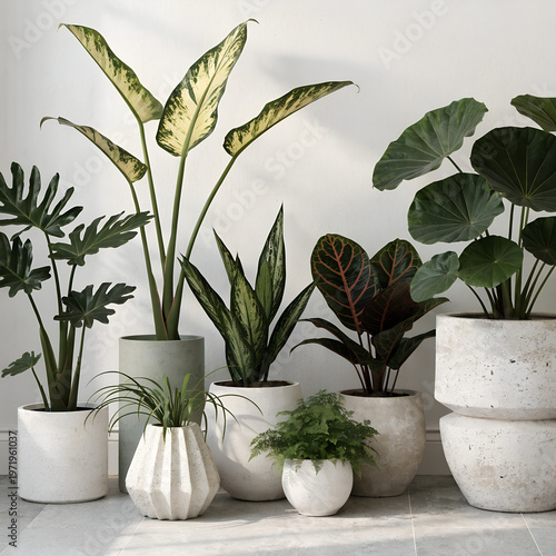 Sunlit Minimalist Interior with Indoor Plants | Modern Botanical Home Design