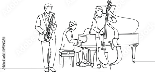 Jazz band playing music together