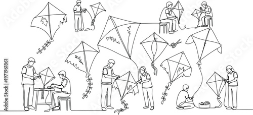 people making kites