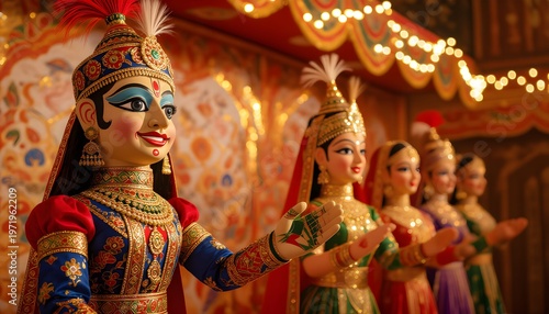 Rajasthani puppet theme indian wedding stage decoration with folk art