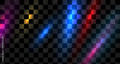 Purple blue light leak effect background. Film bokeh flare overlay. Vintage neon photo filter texture template. Exposed photography wallpaper. Abstract blur ultraviolet gradient backdrop.