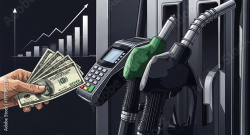 Fuel Cost Crisis – Money Paying for Expensive Gas