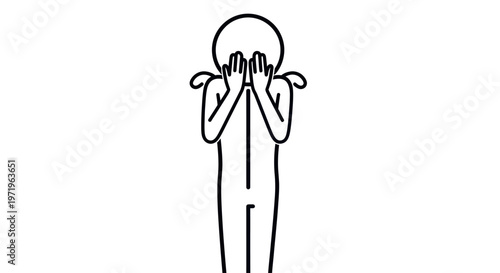 Person Covering Face with Hands Illustration.