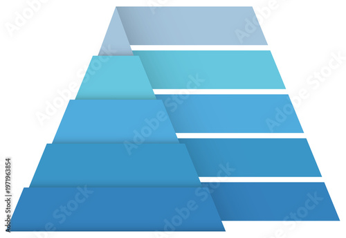 Triangle pyramid chart, infographic template with 5 elements