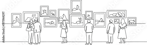 people looking at art in a gallery