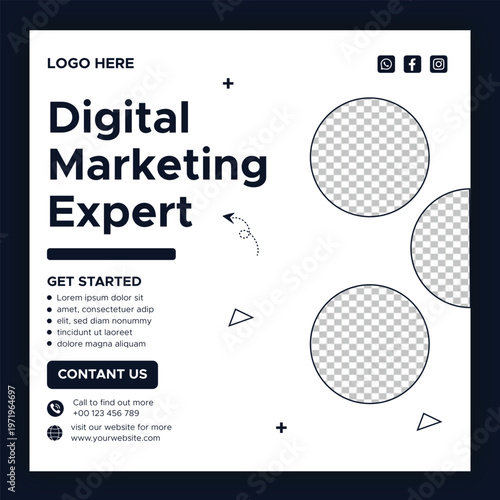 Modern Digital Marketing Agency Social Media Post Design | Creative Business Promotion Banner