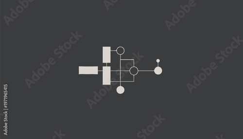 Minimalist Schematic Diagram Depicting Electronic Circuitry and Components.