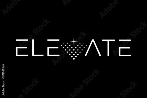 Elevate text logo with dots.