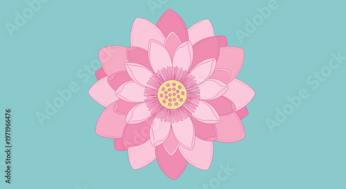 Vibrant pink flower blooms on a serene Day near Buddha statue