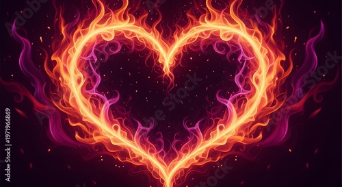 Fiery heart a passionate emblem of love and intense emotion