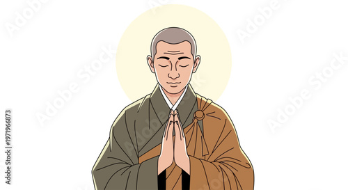 Buddha meditates peacefully on a serene Day in Asian temple