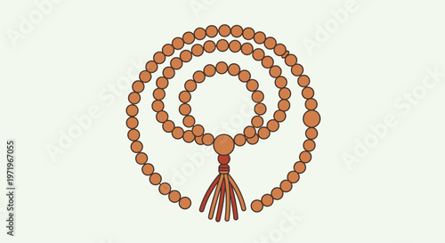 Buddha meditates with prayer beads on a peaceful Day