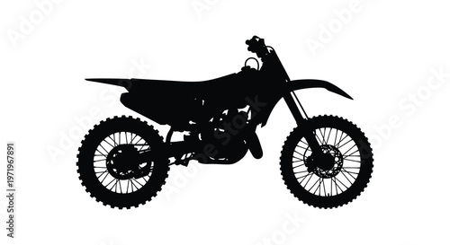 Black silhouette of a dirt bike showcasing its dynamic form silhouette