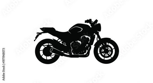 A striking black motorcycle depiction a bold and dynamic silhouette
