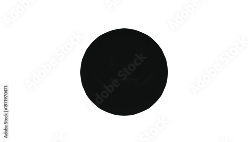 A single black circle is centered on a plain white background.