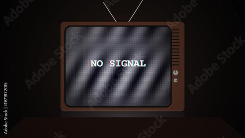 Old vintage television displaying static and 