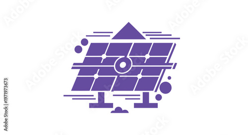 Purple Solar Panel Icon - Clean Energy and Sustainability.