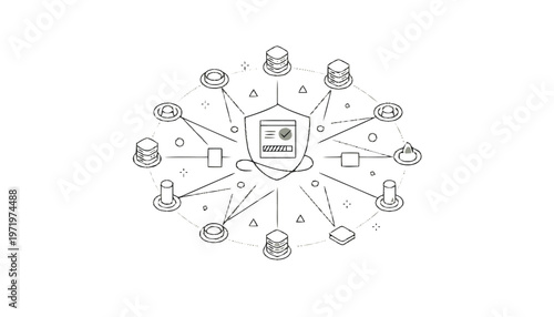 Network Security System Protecting Data Across Connected Devices.