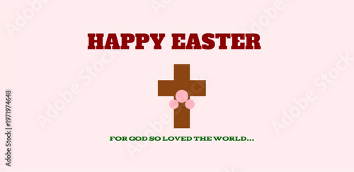 Easter cross verse greeting design