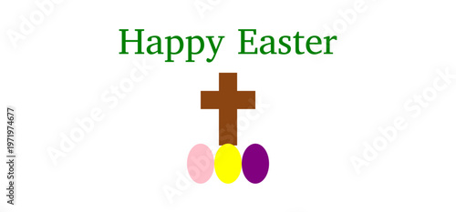 Easter cross eggs greeting design