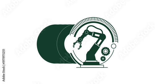Robotic Arm Icon - Modern Automation and Industrial Technology Concept.