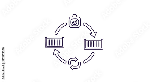 Recycling Process Icon - Capturing the Cycle of Waste Management.