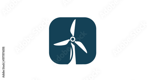 Modern Wind Turbine Icon Depicting Renewable Energy Source.