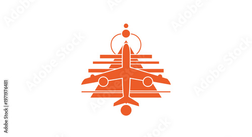 Orange Airplane Logo Design on White Background for Aviation Company.