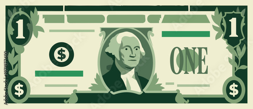 US One Dollar Banknote.