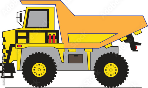 illustration of industrial heavy load transport vehicle