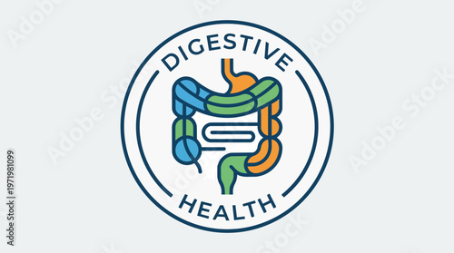 Digestive Health Logo Illustration.