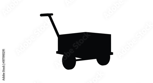 Black silhouette of a classic hand cart simple design silhouette