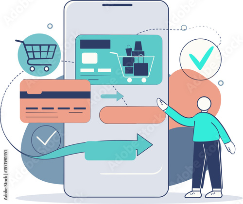 Streamlined online shopping experience showcasing secure mobile payment processing and digital commerce transactions for effortless purchasing
