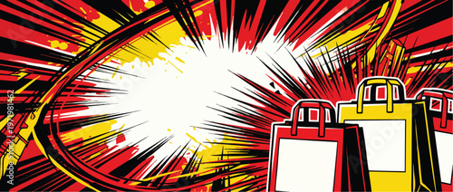 Black Friday Sale Shopping Bags Bold Graphic Empty Space