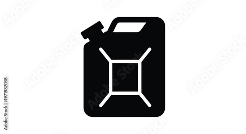 Black gas can icon flat design isolated on white graphic silhouette