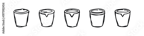 Hand-Drawn Conga Drums Set Icon, Doodle Style Percussion Instrument Collection, Simple Sketch of African Drums