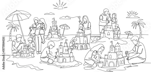 beach vacation, people on beach