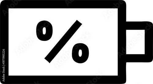 Battery icon zero percent empty low power charge indicator symbol graphic design element
