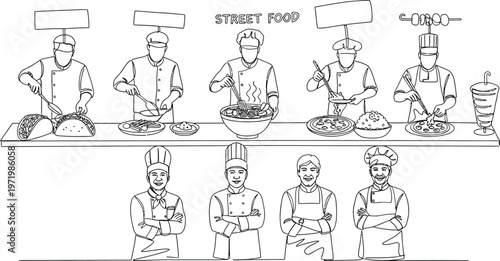 chefs cooking preparing food