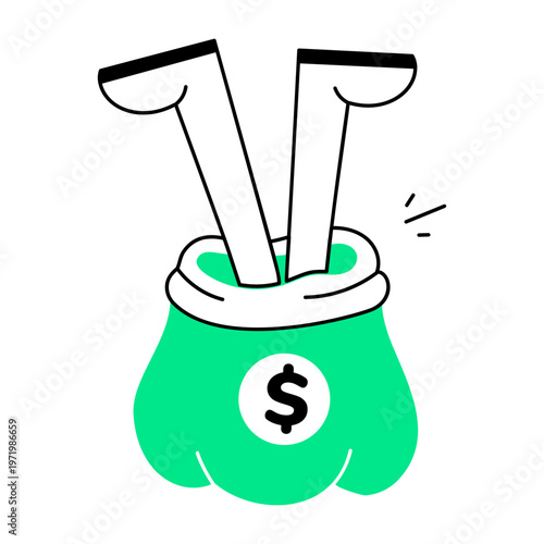 Flat style icon representing debt